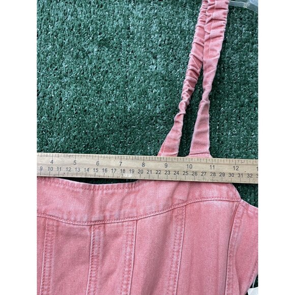 Beautiful Nomad Dress Denim Pink Stretch Straps Zipper Size 2XL Knee - Picture 9 of 14